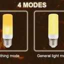 2 x 2-Pack LED Flame Light Bulbs with 4 Flickering Modes & Gravity Sensor, E26/E27 Base  Realistic Flickering Light Bulbs for Christmas, Halloween, Fireplace, and Party Decor  Warm Yellow