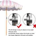 6.5ft Boho Beach Umbrella with Fringe, UPF 50+ Tassel Umbrellas with Carry Bag, Premium Wood Pole Foldable Patio Umbrella for Outdoor Holiday Garden Lawn Pool Yard Table