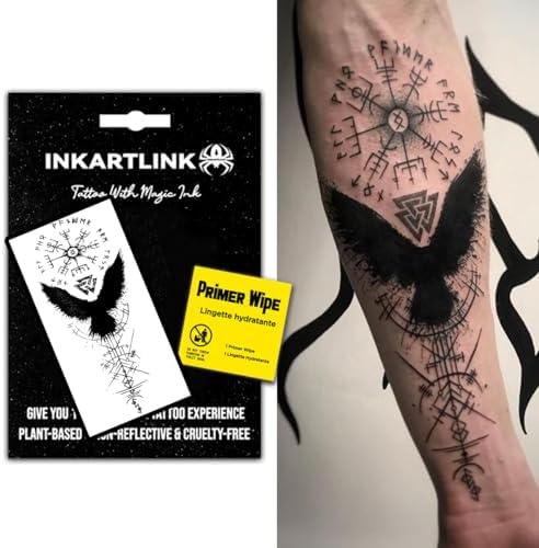 INKARTLINK Semi Permanent Tattoos, Realistic Tattoos, Tattoos for Domineering Men, Waterproof, Non-reflective, Cruelty-free, Exquisite Packaging, Unique Design (Evil Symbol)