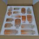 Glass Bud Vase Set of 30 Gradual Orange Glass Vases for Wedding Table Decorations Centerpieces Small Vintage Flower Vase in Bulk Mini Bottles Vases for Home Party Events Anniversary