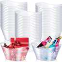 Norme 48 Pcs Oval Storage Tub with Handles, 4.5L Plastic Clear Ice Bucket Wine Beer Champagne Bottle Drink Cooler Tub for Christmas Parties Beverage, Storage Basket Gift