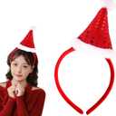 3 x Christmas Headbands for Women Santa Hat Headband Holiday Hair Accessories Red Hat Hair Band Party Favors