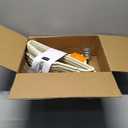 Amazon Basics Slim Velvet Non-Slip Space Saving Suit Clothes Hangers with Shoulder Notches for Closet Organization, Ivory/Silver, 50-Pack