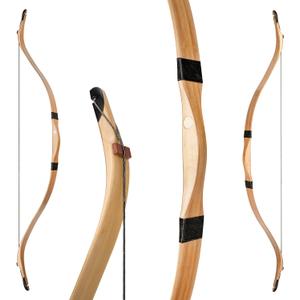Deerseeker Archery 52" Recurve Bows Traditional Longbow Handmade Tatar Horsebow Set Ambidextrous Bow for Adults & Youth Practice Target Shooting 20-80lbs
