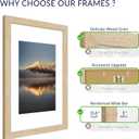 11x17 Poster Frame, Natural Oak Wood Frame with 8x12 Mat, 3 Pack