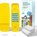 HAPPYPIE Toy Phone for Kids Swing Set Phone Pretend Phones and Learning Education Phones Plastic Telephone Creative Children Play Phone for Toddlers Baby Cell Phone Playhouse Phone (Yellow)