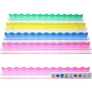 DoubleFill 4 Pack Mahjong Tile Rack & Pusher Set, Acrylic All-in-one Holders, Magnetic Mahjong Racks for Organizing Tiles, Easy to Use for Home Game Nights(Scalloped Edge,Colorful)
