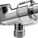 Plastic Shower Head Holder for Hand Held Showerhead Adjustable Shower Arm Mount for Connecting Shower Arm and Shower Hose Premium ABS Bracket with Brass Swivel Ball Joint Connect (Chrome)