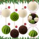 Jetec 12 Pcs Neutral Velvet Christmas Ball Ornaments 2.36 Inch Flocked Xmas Tree Hanging Decoration Plastic Velvet Christmas Ornaments with 6 Styles for Xmas Holiday Party Decoration