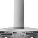 VIKIO HOME Wall Mount Range Hood 36 inch, 600 CFM Kitchen Vent Hood, Ducted or Ductless, with Charcoal Filters, Stainless Steel Baffle Filters & Dual LED Lights