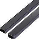 Aluminium Alloy U Shape Edge Trim Strip Decoration Profiles with Base, Metal Cable Raceway Cord Cover Channel, Ceramic Tile Mirror Wall Trim Transition Corner Decorative Strips ((3  L39.37in) L118in  W0.79in  H0.47in, Glossy Black)