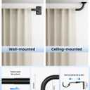 Wrap Around Curtain Rods for Windows 28 To 48 Inches, Total Blackout Curved Curtain Rod for Room Darkening, Adjustable Heavy Duty Window Treatment Rods for Bedroom & Living Room, Matte Black