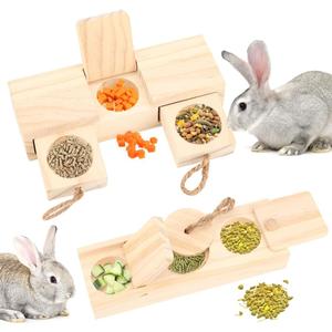 2-Piece Rabbit Toys,Bunny Hideout,Bunny Toys for Rabbits Indoor,Interactive Treat Toys for Hamsters,Rats,Guinea Pigs