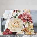 Rose Watercolor Flowers Baby Blanket Ultra Soft Throw Blanket All Season Warm Light Weight Cozy Plush Blankets for Home Bedroom Sofa Chair Travel, 40"X30"