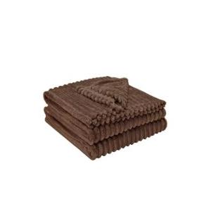 Throw Blanket for Couch - Flannel Fleece 3D Striped Ribbed Bed Blanket.Super Soft Blankets for Women Girls,Teacher Gifts Birthday Gifts Room Home Dorm Decor (Brown, Throw(50"x60"))