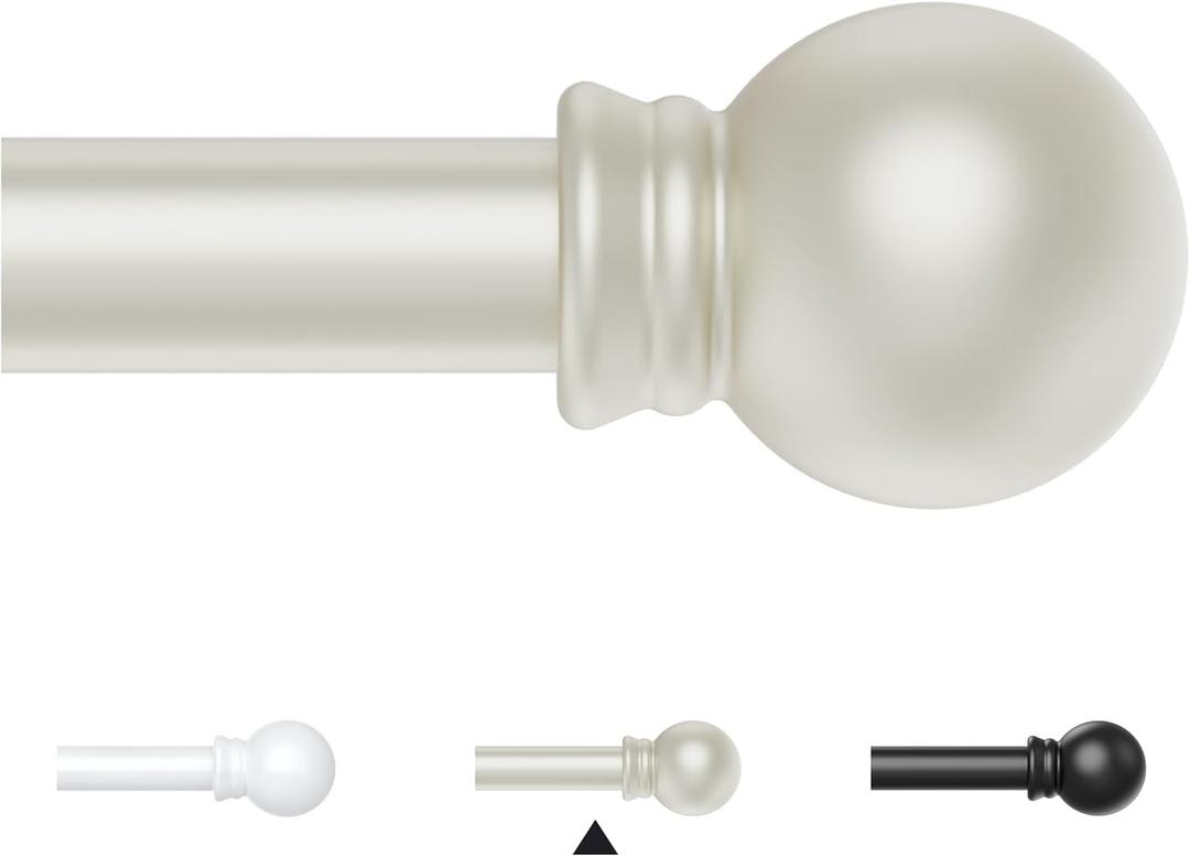 Thestoa Nickel Curtain Rods for Windows 30-46 Inch, 5/8" Stainless Steel Small Curtain Rod for Bedroom, Living Room,Kitchen,Farmhouse
