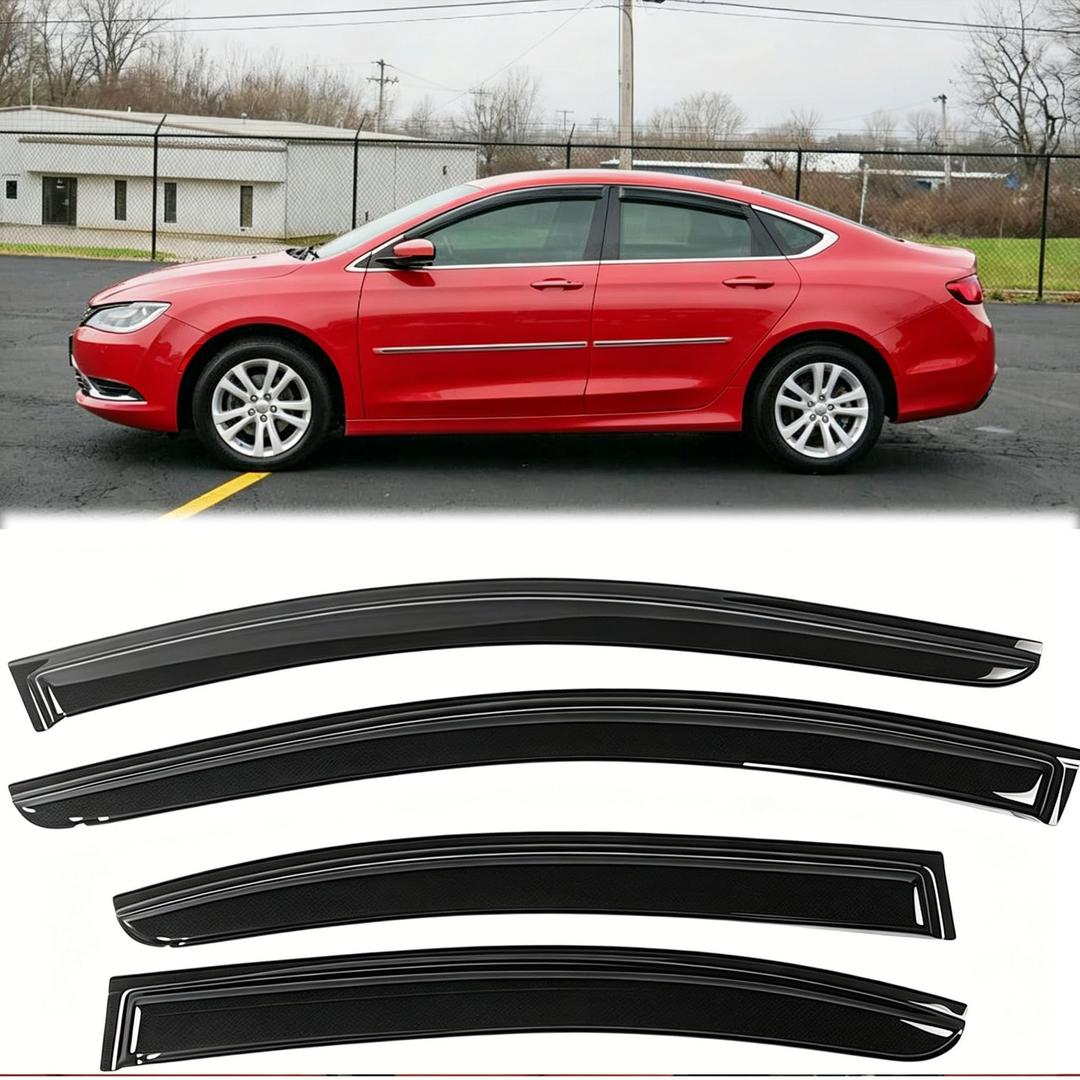 VICOJETOR 92223 Rainproof Side Window Wind Deflectors for 2010-2013 Ford Transit Connect,Tape-on Sun Rain Guard Sets,Nice Looking Window Visors for Cars,Vent Deflector for 10-13 Ford Transit Connect