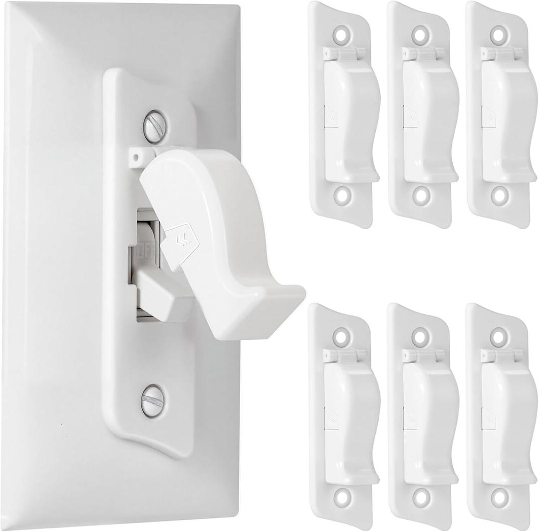 Light Switch Cover,Light Switch Guard Cover,Baby Proof Wall Switch Cover Guard for Rocker Light Switch Protects Your Lights or Circuits from Being Accidentally Turned On or Off(White,6 Pack)