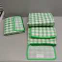 Large Picnic Blanket Beach Blanket 100×90", Outdoor Waterproof Sandproof Foldable Blanket, Camping Garden Grass Patio Lawn Park Hiking Travel Essential Accessories Green Gingham Mats