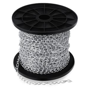 Yaocom 75 ft Galvanized Steel Hanging Jack Chain Silver Metal Link Chain Roll Spool for Light Fixture,Bird Feeders,Overhead Lights, Artworks, Flowerpots(2mm)