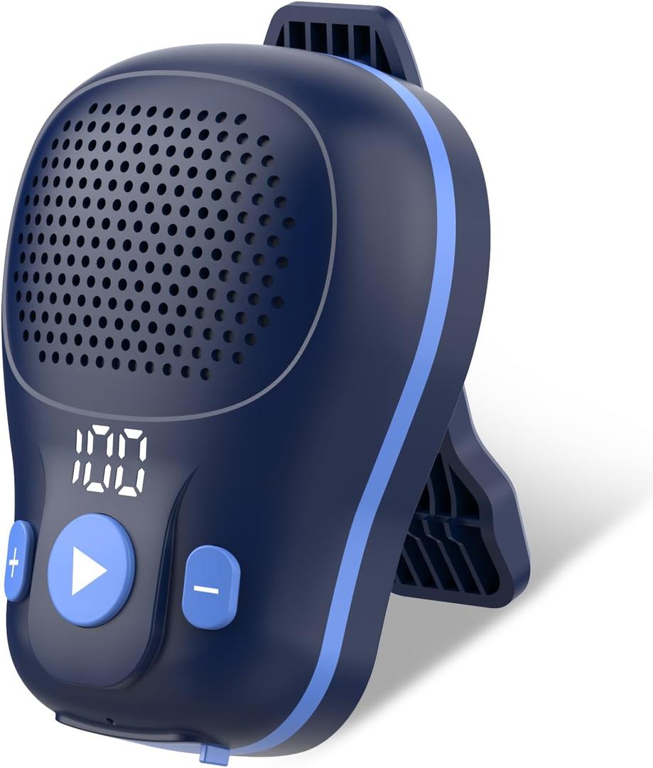 Wearable Bluetooth Speaker, Clip-on Wireless Portable Speakers, IP56 Waterproof Clip Speaker Up to 18 Hours Battery Life, Built-in Mic for Hands-Free Music/Calls, Work/Outdoor, Blue