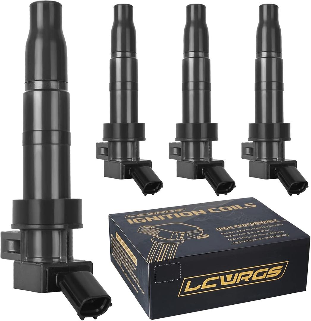LCWRGS Set of 4 Ignition Coil Pack Fit for 2.4 2.0 L4 2009 2010 2011 2012 2013 2014 2015 2016 Kia Sorento Forte Optima Sportage Hyundai Sonata Santa Fe Genesis Coupe Replaces UF611 C1667 C1669