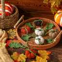 6.6ft Knit Pumpkins Garland for Fall Thanksgiving Decoration, Mini Colorful Knit Pumpkins Banner Hygge Decor for Autumn Halloween Fall Mantle Decoration, Cozy Gifts for Women(Brown)