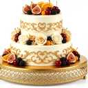16 Inch Luxury Gold Cake Stand, Round Metal Dessert Display