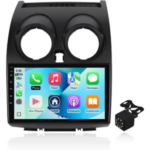 2+64G Android 14 Double Din Car Radio Stereo for Nissan Rogue Qashqai 2008-2013 with 9 Inch Touchscreen Radio Built-in Wireless Carplay/Android Auto/GPS/Bluetooth/FM/AUX-in/SWC/Backup Camera