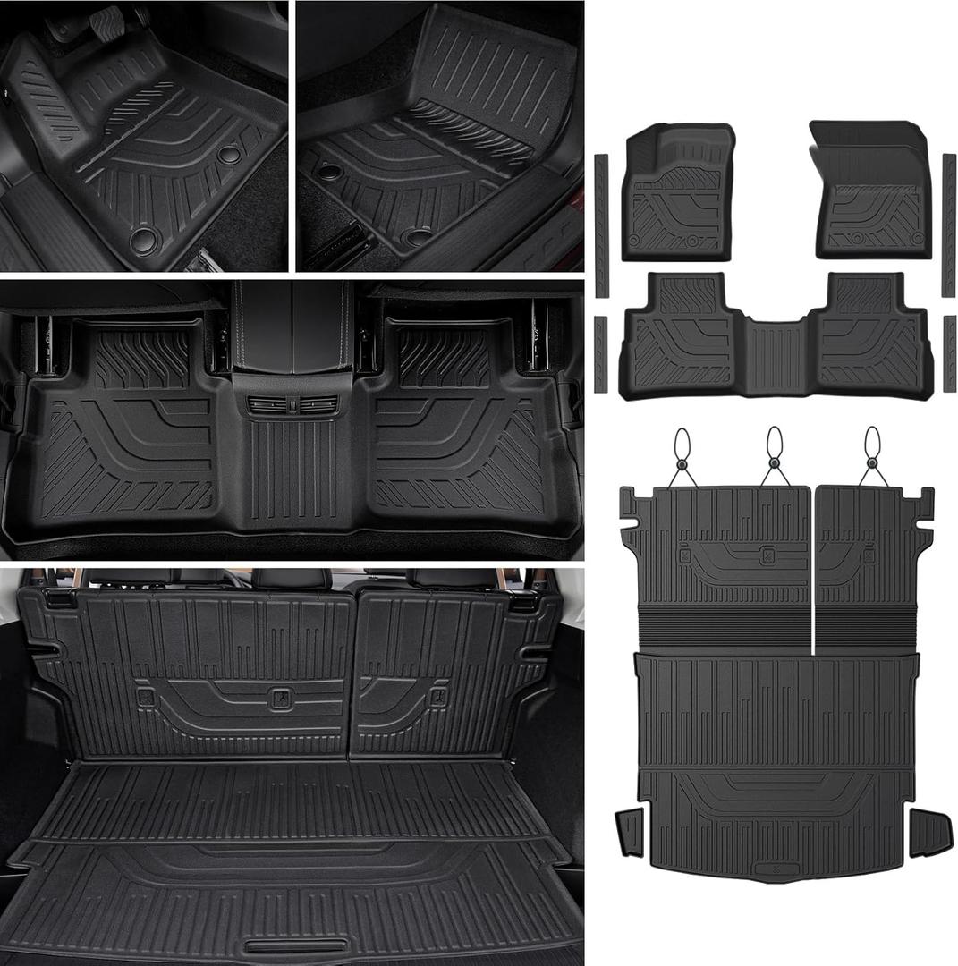 Floor Mats Set for Nissan Rogue 2021-2025 2026 (Not fit Sport), All Weather TPE Backrest Mat Trunk Mat Cargo Liner Door Sill Guards Accessories (2021-2025 | Rogue | Floor Mats Set)