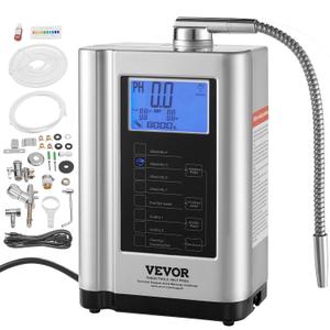 VEVOR Water Ionizer, Alkaline Water Ionizer Machine, pH 3.5-10.5 Alkaline Acidic Hydrogen Water Purifier, 7 Water Settings Home Filtration System, Up to -650mV ORP, 8000L Per Filter, Auto-Cleaning( Only Water Machine)