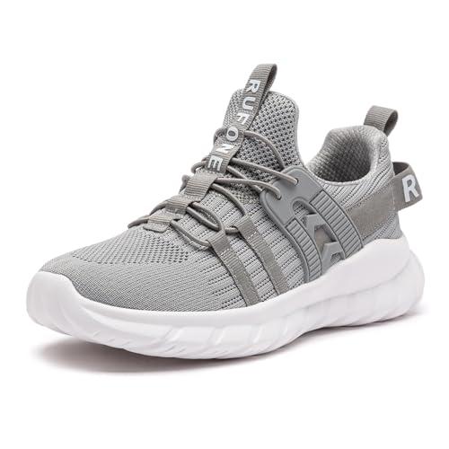 MJQ Kids Tennis Shoes for Boys Girls Lightweight Breathable Sneakers Running Athletic Shoes for Toddler/Little Kid/Big Kid Grey 38