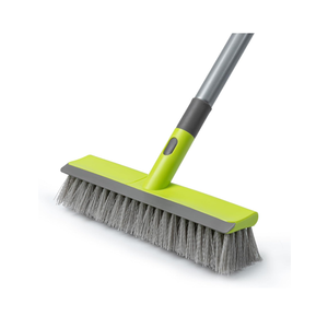 Floor Scrub Brush 2 in 1 Scrape and Stiff Bristle Deck Brush for Cleaning Concrete, Patio, Garage, Carpet, Kitchen and Bathroom 57" Long Handle
