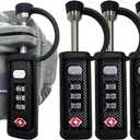 Gun Case Locks 4 Pack Hard Rifle Cases TSA Approved Firearm Travel Case Locks, Hard Pistol Travel Cases Lock Gun Carrying Cases Lock Padlocks Cut-Proof Cases for Rifles Revolvers (Black-4P-2 Upgraded)