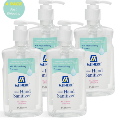 8 Fl. Oz. Advanced Hand Sanitizer Gel with 62% Alcohol Based,4 Pack