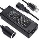 10ft AC to DC Converter 110V to 12V 10A 120W Power Supply Car Cigarette Lighter Adapter to Wall Plug, 3 Pin Socket AC to DC Cigarette Lighter Adapter for Air Compressor Car Refrigerator