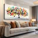 WLWBINTING Canvas wall art for living room Large vintage Wall Decor For Bedroom Modern Office Decoration Abstract Colorful tree of life Paintings Artwork for Walls Pictures Farmhouse Home Decor, 40"L x 20"W