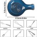 JINIHFW Spoon Rest for Kitchen, Ceramic Spoon Holder for Stove Top, Cooking Spoon Holder,Kitchen Spoon Rest,Heat Resistant Utensil Rest for Countertop, Dishwasher Safe, Blue-Green,1 PCS