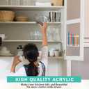 9.5 Large Acrylic Straw Holder for Cabinet Door Straw Organizer Dispenser with Double-Sided Tape Tumbler Storage Kitchen Accessories Container for Counter Cupboard(Transparent)