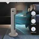 Tower Fan for Bedroom, Quiet Oscillating Floor Fans with 70°, Remote Control, 3 Modes, 3 Speeds, 12H Timer, 30" Bladeless Standing Fan for Home, Office, Living Room, White