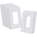 CML Decorator Screwless Wall Plate, 1-Gang Receptacle Outlet Cover, 8 Pack Hidden Screw Smooth Face Switch Plates, Standard Size 2.91"x4.68", UL Listed, White