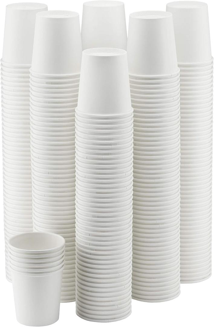 NYHI 6 oz Paper Cups, 300 Pack Disposable Cups for Hot & Cold Drinks, Small Coffee 6 oz Cups, White Drinking Cups for Water Cooler, Espresso, Office, Party