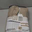 Pinch Pleated Oak Taupe Curtains 90 Inches Long for Patio Sliding Glass Doors 2 Panels Set, Memory Trained Blackout Double Layer Heavy Linen Blend Thermal Noise Cancelling Country Viral Windows Drapes