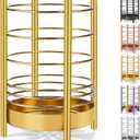 Gold Kitchen Utensil Holder for Kitchen Counter, Stainless Steel Utensil Crocks, Gold Titanium Coating Utensil Storage Caddy Organizer, Cooking Utensil Holder, Easy Cleaning (Gold/7.4''x5.2'')