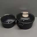 CAROTE 1.5Qt & 3.0Qt Sauce Pan Sets with Lid Cooking Pots Nonstick Saucepans Cookware Set with Pour Spout Small Kitchen Pot, Induction Comptable, Easy to Clean, PFOA FREE (Classic Granite)