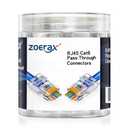 ZOERAX 100-Pack RJ45 Cat6 Pass Through Connector RJ45 Modular Plugs for Solid or Stranded UTP Cable