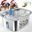 Dog Water Fountain for Large Dogs - 3 Gallon Stainless Steel Dog Water Bowl Dispenser with 4 Filters, Automatic Big Extra Large Capacity Pet Water Fountain, Easy Clean with Quiet Pump