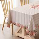 Hafangry Happy Mother's Day Tablecloth Pink Love Heart Floral I Love Mom Holiday Decoration Stripes Kitchen Dining Room Home Decor-60×84inch