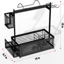 Grill Caddy for Outdoor Grill, BBQ Caddy with Camping Paper Towel Holder and Plate Holder, Picnic Utensil Condiment Kitchen Organizer for Camper, RV Patio Tailgate Essentials, Grilling Gifts for Men