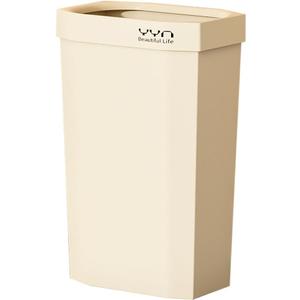 JOSUCLEN Bathroom Trash Can 4 Gallon,Small Slim Garbage Can, Open Top Trash Can for Bathroom, Kitchen, Office, Bedroom, Living RoomCreamy